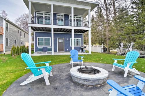 Lakefront Cadillac Home with Dock, Fire Pit and Grill!