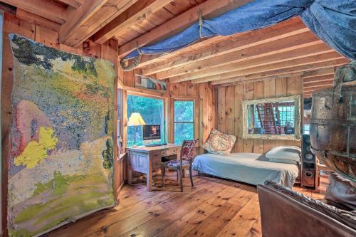 The Mill River Cabin with Fireplace and River View!