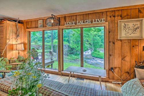 . The Mill River Cabin with Fireplace and River View!