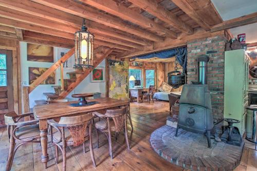 The Mill River Cabin with Fireplace and River View!
