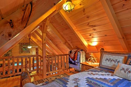 Rustic Dundee Log Cabin with Hot Tub and Forest Views!