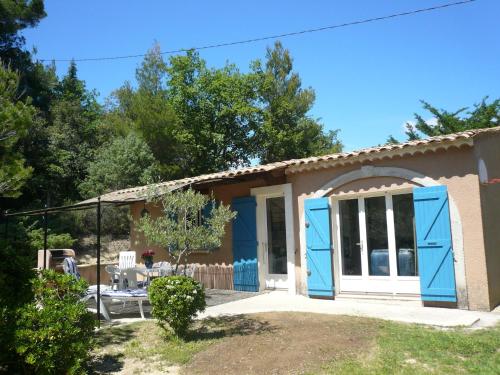 Typical house of South East France with blue shutters