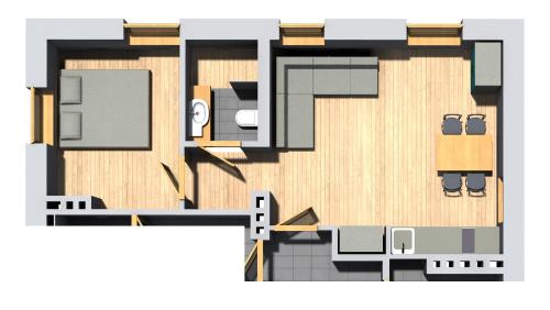1 double bed, 1 sofa bed