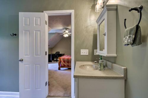 Bathroom, Farmhouse Apt with Pasture and Horseback Trails! in Fayetteville