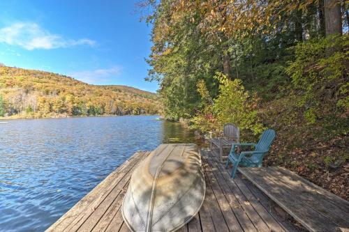 . Lakefront Berkshires Retreat with Deck, Dock and Boat!