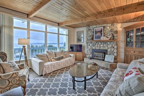 Camano Island Home with Views and Private Beach Access
