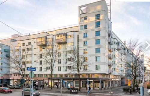 Exterior view, Scandinavian design heart City Center Runeberginkatu near Sibelius Park