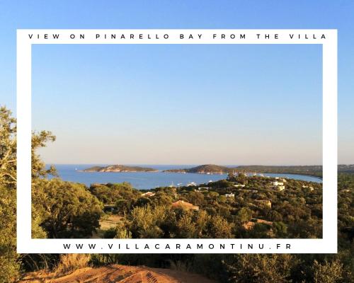 VILLA CARAMONTINU à Pinarello, proche plage, vue mer, piscine chauffée