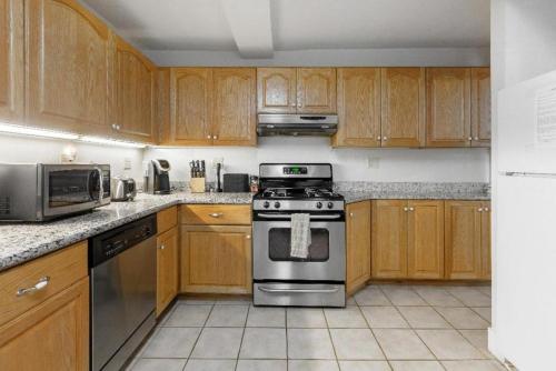 Large 1 Bedroom Apartment, Home Theater, Fireplace detail