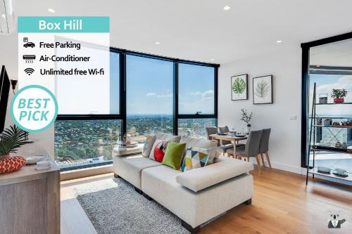 . KOZYGURU Box Hill DESIGNER HOME WITH VIEW 1 BED FREE PARKING VBH850