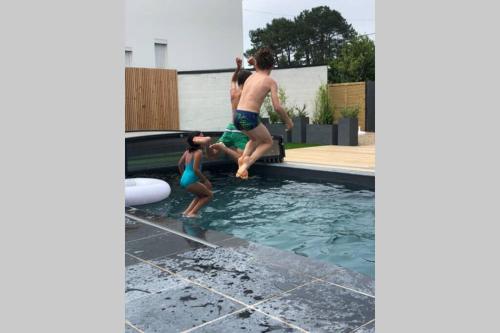 Le Dolmen - maison avec piscine chauffée partagée gîte à louer La Trinité-sur-Mer