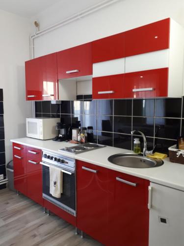 Kitchen, Edina Apartman in Sátoraljaújhely