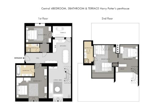 4BR 3BATH BALCONY central Harry Potter penthouse, Прага (фото 8)