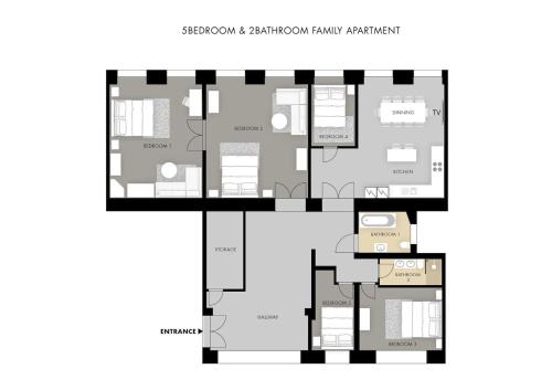 5BR 2BATH family APT 5mins to Wenceslas square, Praha (fotografie 9)