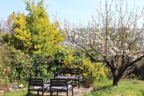 Rez de villa avec beau jardin et belle vue