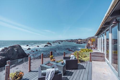 ระเบียง/ชานเรือน, Surfscape Beach House, Private Beach & Ocean views in โนวาโต (CA)