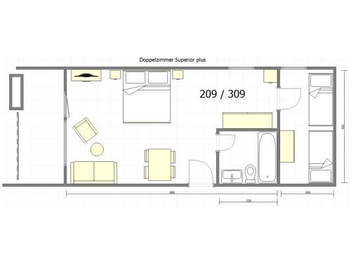 1 queen bed, 2 twin beds