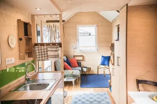Tiny-Haus im Südhessischen Ried in Trebur, Deutschland