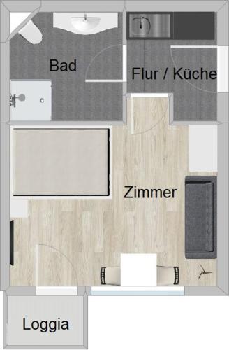 Top Modernes 1-Zimmer-Apartment mit Küche, Parkplatz, kostenfreiem WLAN und Netflix