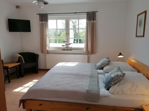 Jagatud salong / TV-ala, Boddenhus auf Rügen - Ferienwohnungen und Pension (Boddenhus auf Rugen - Ferienwohnungen und Pension) in Rappin