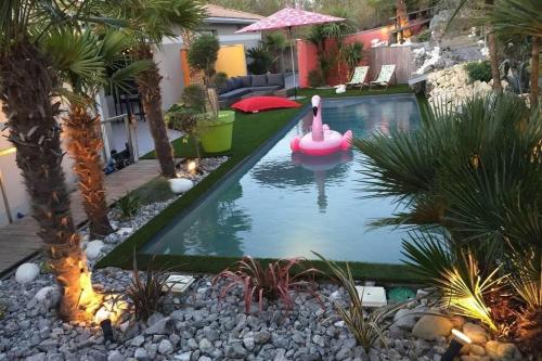 Maison entre bordeaux et le bassin d'arcachon avec piscine et jaccuzi 2 a 6 pers gîte à louer Saint-Jean-d'Illac