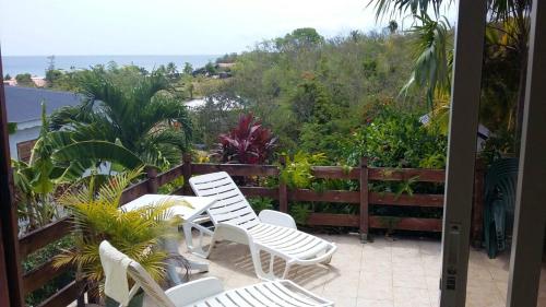 陽台/露台, Studio avec vue sur mer à Marigot - 30 m² - Jardin (Studio avec vue sur mer a Marigot - 30 m² - Jardin) in 哥西爾