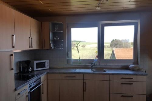 virtuve, Anna - neue Ferienwohnung mit Blick ins Grüne (Anna - neue Ferienwohnung mit Blick ins Grune) in Abtsteinach
