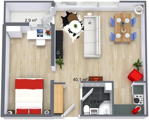 MUNSTERBLICK 42qm - KUCHE, QUEENBED, NETFLIX, INNENSTADT