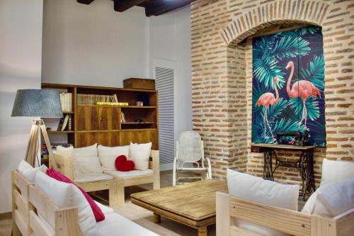 ห้องส่วนกลางสำหรับนั่งเล่น/ดูทีวี, Quartier Leon Hostel Jabalquinto in เลออน