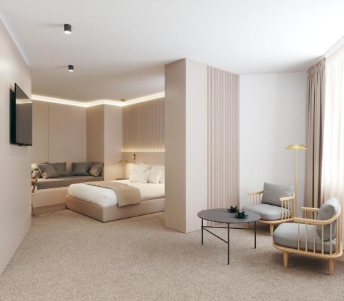 1 queen bed, 1 sofa bed