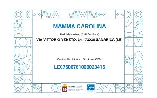  B&B Mamma Carolina in Sanarica