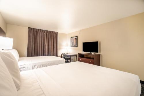 2 queen beds, 1 sofa bed