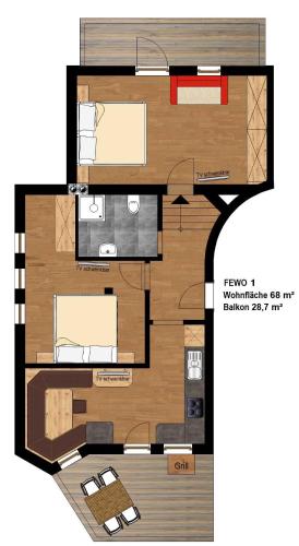 2 bedrooms, 7 beds