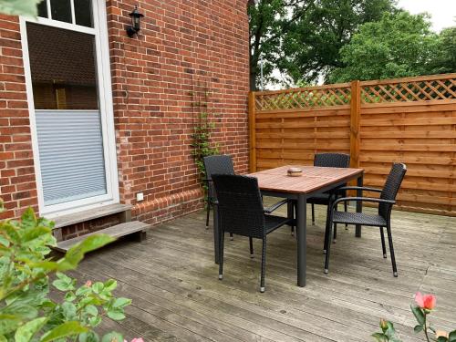 Balkons/terase, Ferienhaus Fegebank in Nienhagen in Grethem