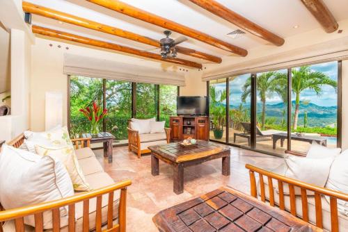 Hacienda-style villa with pool and sweeping ocean views in hills above Potrero