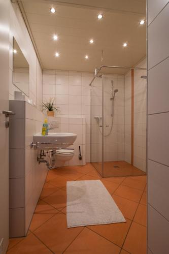 Fürdőszoba, Ina's Ferienwohnung in Fischbachtal
