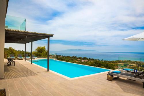 New Villa Blue with private pool at Trapezaki Kefalonia