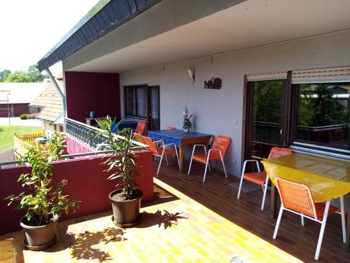 شرفة/ تراس, Monteurzimmer Linde in Limbach