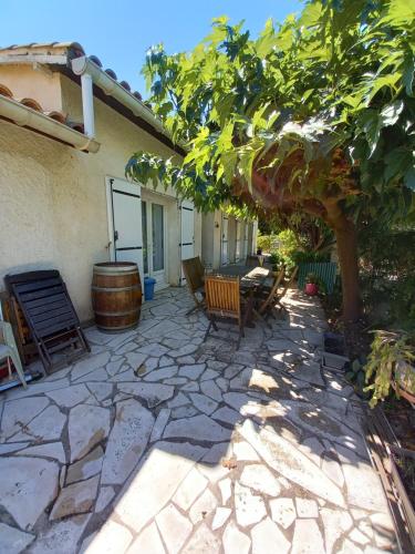 A szálláshely kívülről, Los olivos in Bize-Minervois