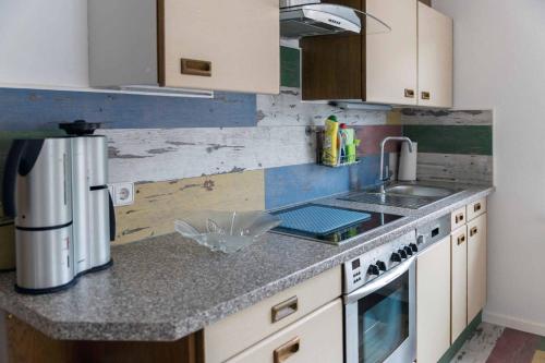 廚房, Ferienwohnung Münch mit Balkon (Ferienwohnung Munch mit Balkon) in 格羅斯伊巴赫