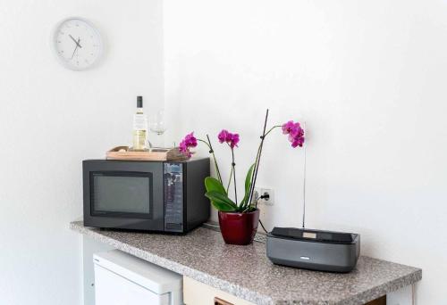 廚房, Ferienwohnung Münch mit Balkon (Ferienwohnung Munch mit Balkon) in 格羅斯伊巴赫