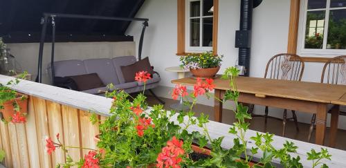 陽台/露台, Hossies Hof - Luxus Ferienhaus Scheune in 貝茨多夫-赫尼茨