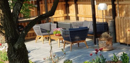 陽台/露台, Hossies Hof - Luxus Ferienhaus Scheune in 貝茨多夫-赫尼茨