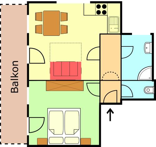1 queen bed, 1 sofa bed