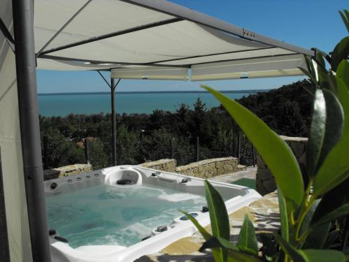 Hot tub, Ezusthid Apartman in Balatongyorok