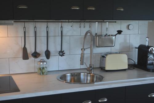 virtuve, Ferienhaus Grafenland in Dersum