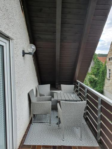 Balkons/terase, Ferienwohnung Deichblick 2 in Gerhardshofen