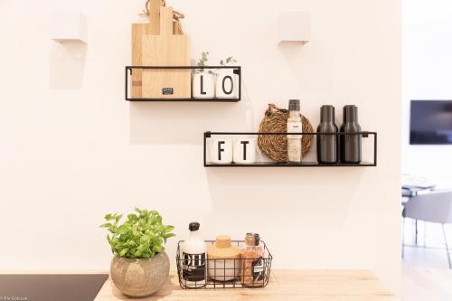 ห้องครัว, LOFT17 Neu Luxus-Loft Design Klima 2-4 Personen in ทรเบน-ทราร์บัค