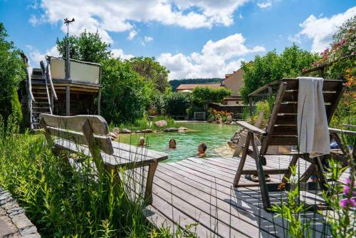 tuin, Landhotel Gut Wildberg mit Sauna in Klipphausen