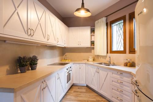 Kitchen, Villa Angelica Meronas in Stavros
